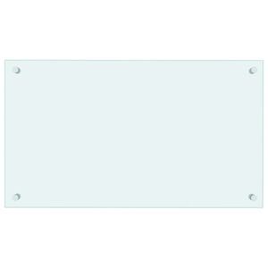 vidaXL K&uuml;chenr&uuml;ckwand Milchwei&szlig; 70x40 cm Hartglas