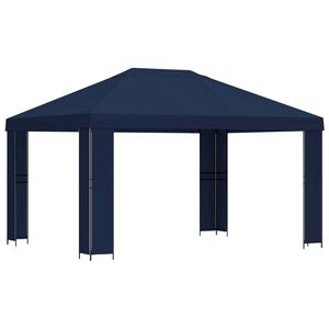 vidaXL Pavillon 4 x 3 m Blau Polyester und Stahl 190 gsm