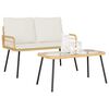 vidaXL Garten Essgruppe mit Kissen 2 pcs Natur Poly-Rattan