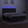 vidaXL Boxspringbett mit Matratze & LED Schwarz 160x200 cm Stoff