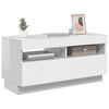 vidaXL TV-Schrank mit LED-Leuchten Hochglanz-Wei&szlig; 80x35x40 cm