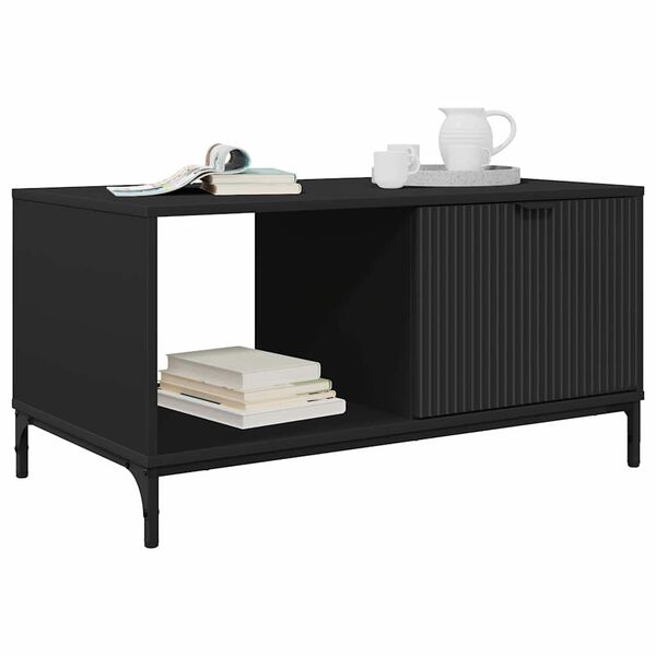 vidaXL Couchtisch Schwarz Eichen-Optik 90 x 49 x 46 cm Holzwerkstoff