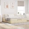 vidaXL Ottoman-Bett mit Matratze Creme 200x200 cm Stoff