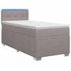 vidaXL Boxspringbett mit Matratze und LED Taupe 80 x 200 cm Stoff