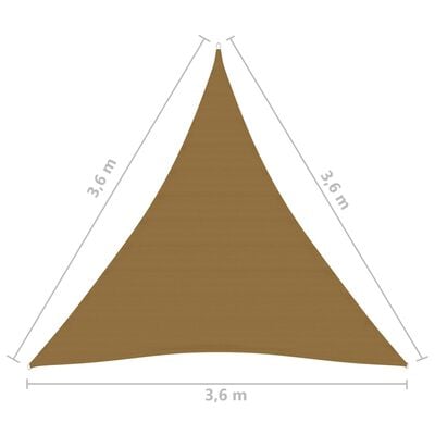 vidaXL Sonnensegel 160 g/m² Taupe 3,6x3,6x3,6 m HDPE