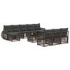 vidaXL Gartensofa-set 11 stk. Grau und Dunkelgrau Poly-Rattan