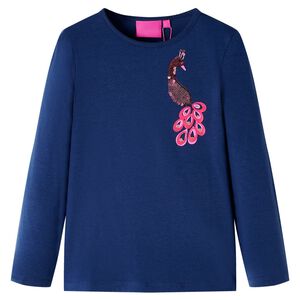 Kinder-Langarmshirt Marineblau 104
