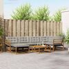 vidaXL Outdoor-Sofagarnitur mit Kissen 7 pcs Nat&uuml;rlich und Hellgrau