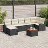 vidaXL Garten-Sofa-Set 8 pcs Schwarz und Wei&szlig;