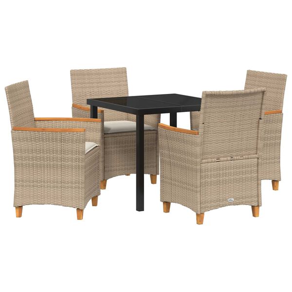 vidaXL Garten Essgruppe 5 pcs Beige Poly-Rattan