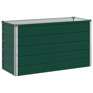 vidaXL Hochbeet im Garten Gr&uuml;n 100 x 40 x 55 cm kaltgewalzter Stahl