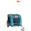 vidaXL Fahrradanh&auml;nger Hunde Blau und Grau Oxford-Gewebe & Eisen