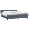 vidaXL Boxspringbett mit Matratze Dunkelgrau 180x210 cm Samt