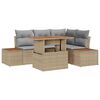 vidaXL Garten-Sofa-Set mit Speicher 5 pcs Beige Poly Rattan
