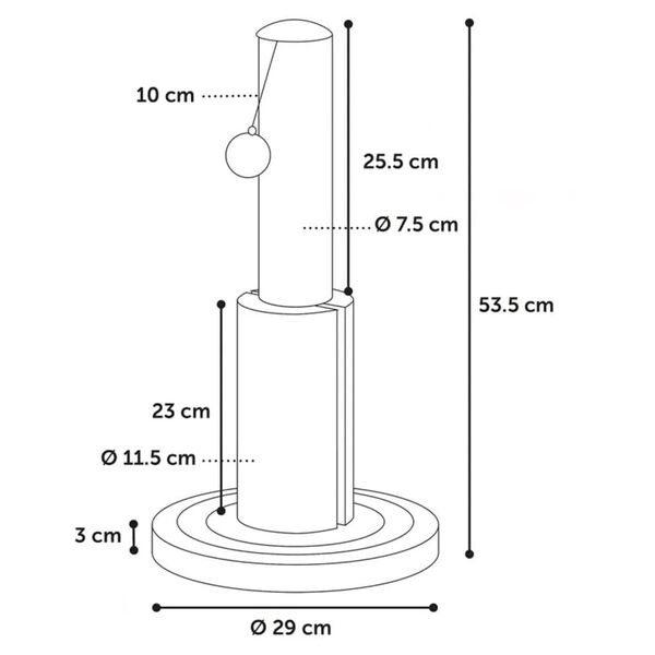 FLAMINGO Kratzbaum Ayla 29x29x53,5 cm Creme