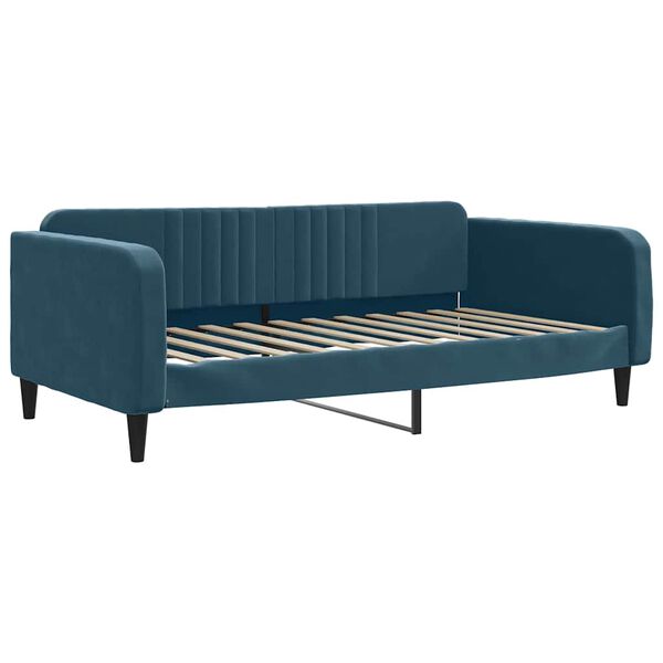 vidaXL Tagesbett Ausziehbar mit Matratzen Blau 100x200 cm Samt