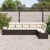 vidaXL Gartensofa-set mit Kissen 6 pcs Braun und Creme Poly-Rattan
