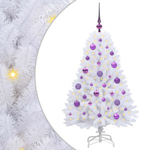 vidaXL K&uuml;nstlicher klappbarer Weihnachtsbaum Wei&szlig; 120 cm PVC und Stahl