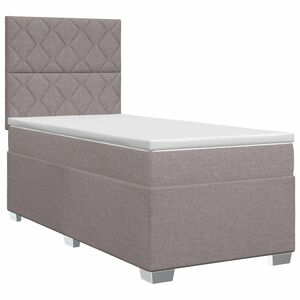 vidaXL Boxspringbett mit Matratze mit Kopfteil Taupe 80 x 200 cm Stoff