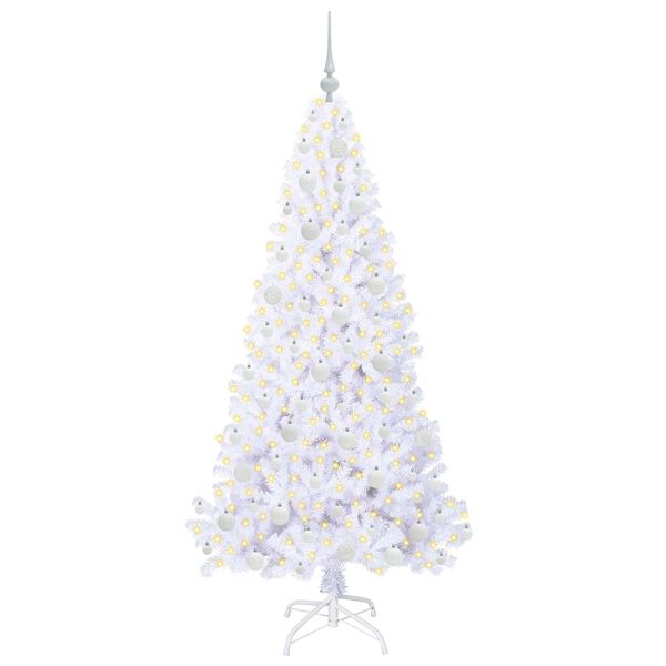 vidaXL K&uuml;nstlicher Weihnachtsbaum Wei&szlig; 180 cm PVC und Stahl