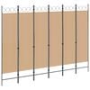 vidaXL 6-teiliger Raumtrenner Beige 240 x 180 cm Stoff