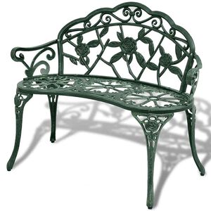 vidaXL Gartenbank 100 cm Aluminiumguss Gr&uuml;n