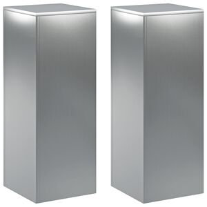 vidaXL Pflanzenst&auml;nder 2 pcs Silber 30 x 30 x 80 cm Edelstahl
