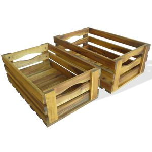 vidaXL Apfelkisten-Set 2 Stk. Akazienholz Massiv