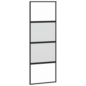 vidaXL Schiebet&uuml;r Schwarz 76x205 cm Hartglas und Aluminium