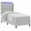 vidaXL Boxspringbett mit Matratze mit LED Hellgrau 90 x 200 cm Samt