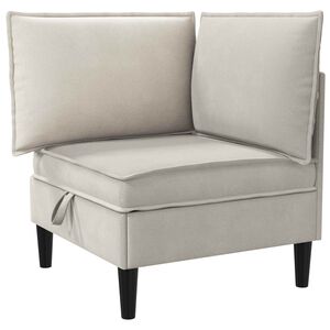 vidaXL Ecksofa mit Stauraum Hafer Samt