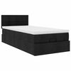 vidaXL Ottoman-Bett mit Matratze Schwarz 80x200 cm Stoff