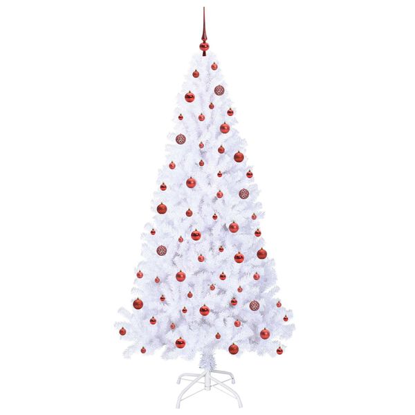 vidaXL K&uuml;nstlicher Weihnachtsbaum Wei&szlig; 210 cm PVC und Stahl