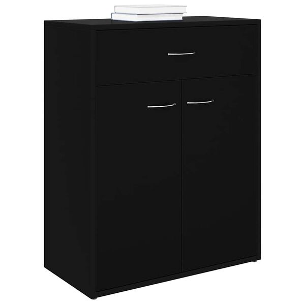 vidaXL Sideboard Schwarz 60x30x75 cm Holzwerkstoff
