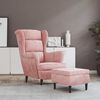 vidaXL Ohrensessel mit Hocker Rosa Samt