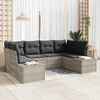 vidaXL Gartensofa-set mit Kissen 6 pcs Hellgrau Poly-Rattan