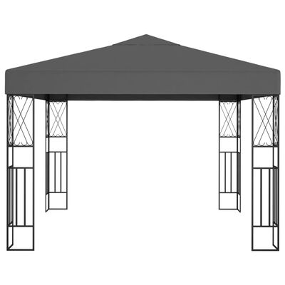 vidaXL Pavillon mit LED-Lichterkette 3x3 m Anthrazit Stoff