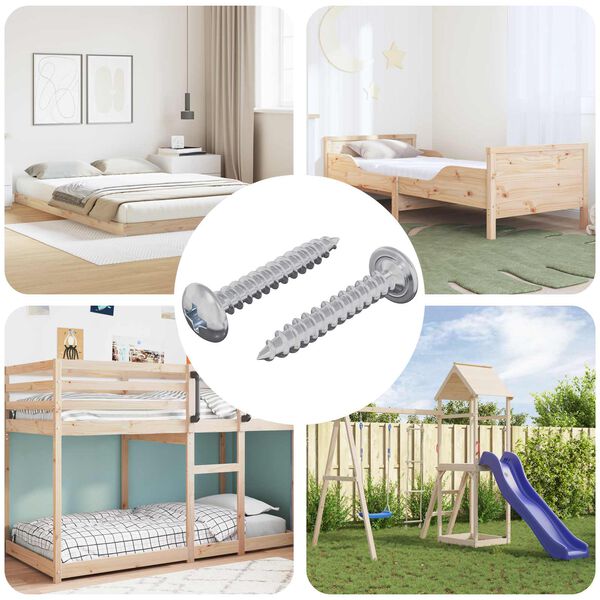 vidaXL Holzschrauben 2 pcs Silber M4 x 25 mm Stahl