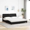 vidaXL Bett mit Matratze Schwarz 180x200 cm Stoff