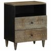 vidaXL Nachttisch Hellgrau 50x33x60 cm Massivholz Mango