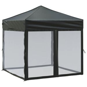 vidaXL Partyzelt Faltbar mit Seitenw&auml;nden Schwarz 2x2 m