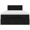 vidaXL Ottoman-Bett mit Matratze & LEDs Schwarz 120x200 cm Stoff