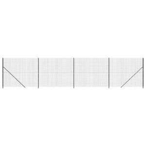 vidaXL Maschendrahtzaun mit Bodenflansch Anthrazit 1,4x10 m