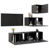 vidaXL 4-tlg. TV-Schrank-Set Grau Holzwerkstoff