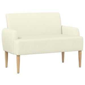 vidaXL Zweisitzer mit Knopfheftung Creme 116 x 67 x 81 cm Cordstoff