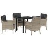 vidaXL Garten Essgruppe 5 stk. Hellgrau Poly-Rattan