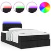 vidaXL Ottoman-Bett mit Matratze & LEDs Schwarz 120x200 cm Stoff