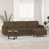 vidaXL 3-Sitzer-Sofa mit Hocker Braun 210 cm Stoff
