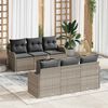 vidaXL Garten-Sofa-Set 7 pcs Hellgrau 55 x 55 x 37 cm Poly Rattan