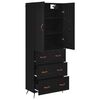 vidaXL Highboard Schwarz Eichen-Optik 69,5 x 34 x 180 cm Holzwerkstoff